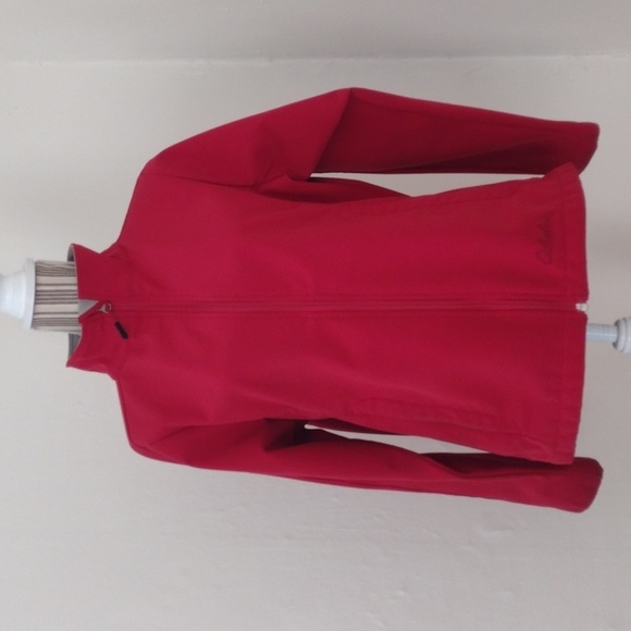 Cabela's Red Full Zip Fleece Lined Mid Weight Jacket Size L - Picture 3 of 15